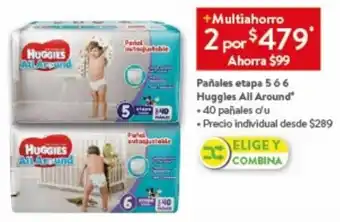 Walmart Pañales etapa 5 6 6 Huggles All Around .40 pañales d'u oferta