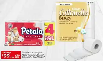 Walmart Variedad de Papel higiénico antes Pétalo* Rendimax", Kleenex® oferta