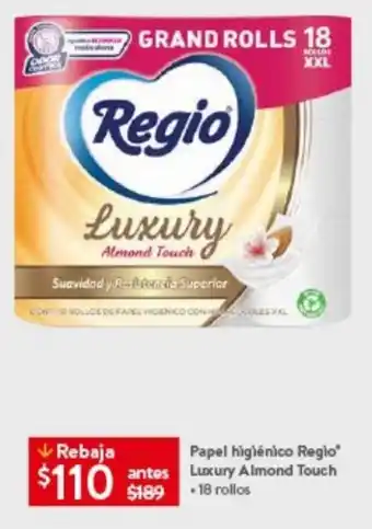 Walmart Papel higiénico Regio antes Luxury Almond Touch 18 rollos oferta