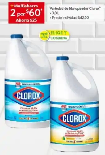 Walmart Variedad de blanqueador Clorox* 3,8L oferta
