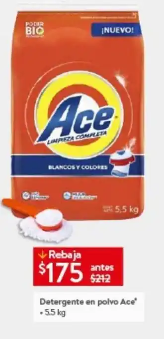 Walmart Detergente en polvo Ace 5.5 kg oferta