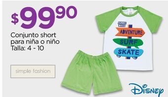 Chedraui Conjunto short para niña o niño talla: 4 - 10 oferta