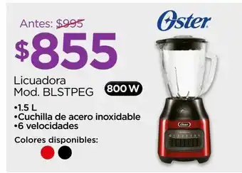 Chedraui Licuadora oster 6 vel blstpeg-rpb-013 oferta
