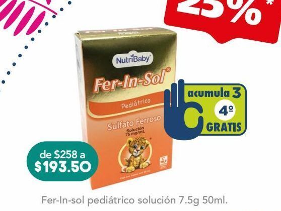 Farmacia San Pablo Ferinsol pediatrico sol 7.5gr gto c/50ml oferta