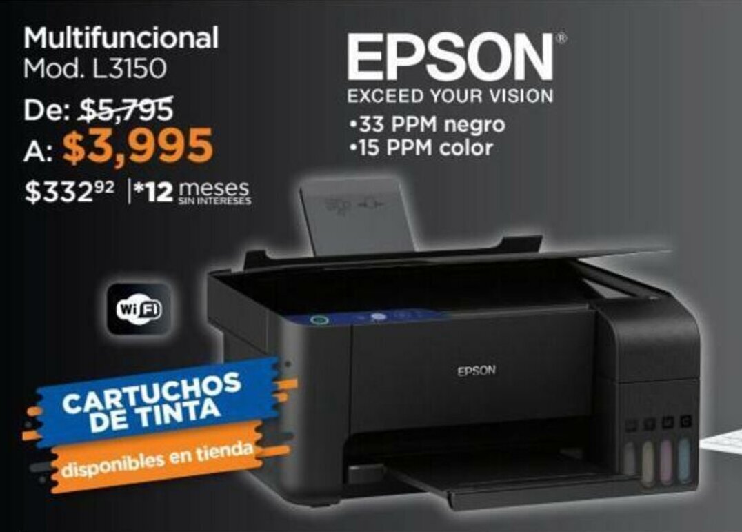 Multifunctional L3150 oferta en Chedraui