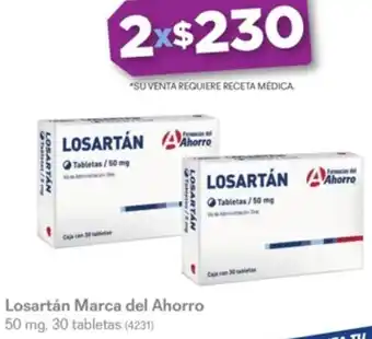 Derma Losartán Marca del Ahorro 50 mg, 30 tabletas (4231) oferta