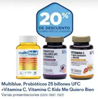 Multiblue, Probióticos 25 billones UFC +Vitamina C, Vitamina C Kids Me Quiero Bien