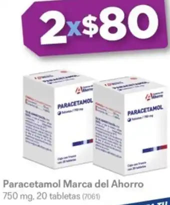 Paracetamol Marca del Ahorro 750 mg, 20 tabletas (7061)