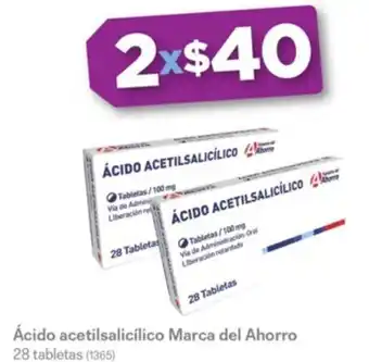 Ácido acetilsalicílico Marca del Ahorro 28 tabletas (1365)