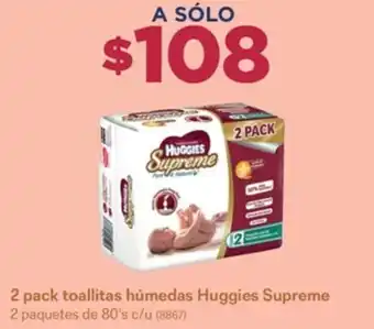 2 pack toallitas húmedas Huggies Supreme 2 paquetes de 80's c/u (8867)