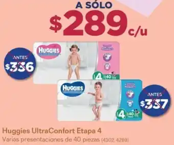 Huggies UltraConfort Etapa 4 Varias presentaciones de 40 piezas (4302,4289)