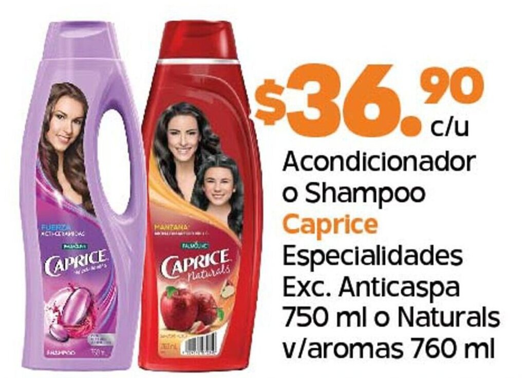 Arteli express Acondicionador o Shampoo Caprice Especialidades Exc. Anticaspa 750 ml o Naturals v/aromas 760 ml oferta