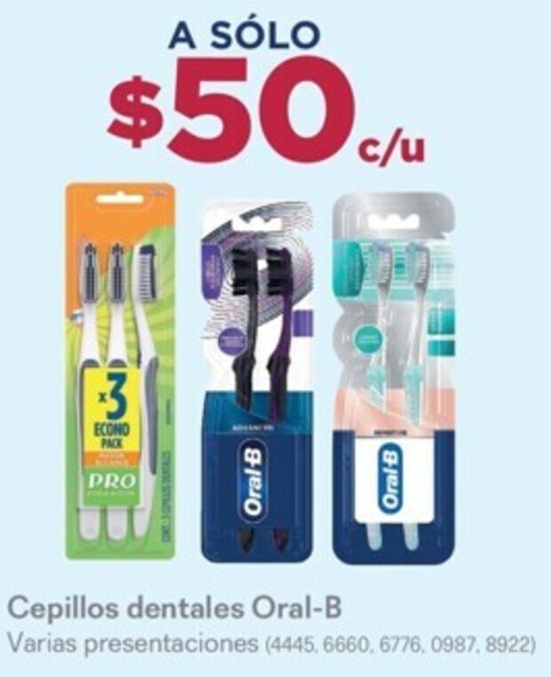 Derma Cepillos dentales Oral-B Varias presentaciones (4445, 6660, 6776, 0987, 8922) oferta
