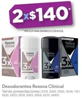 Desodorantes Rexona Clinical