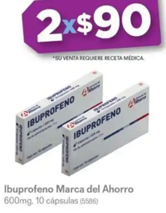 Ibuprofeno Marca del Ahorro 600mg, 10 cápsulas (5586)