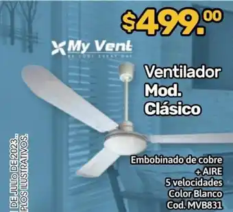 Embobinado de cobre +AIRE 5 velocidades Color Blanco Cod.MVB831
