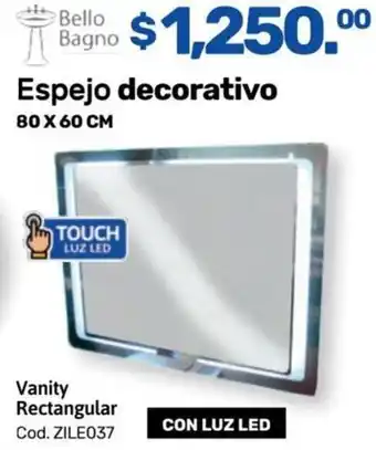 CON LUZ LED 80 x 60cm