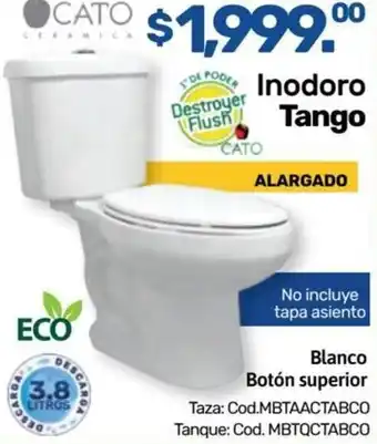 Inodoro Tango Blanco Botón superior