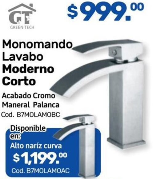 Niplito Monomando Lavabo Moderno Corto oferta