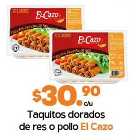Taquitos dorados de res o pollo El Cazo oferta en Arteli express