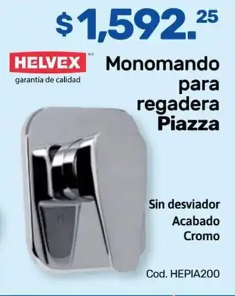 Monomando para regadera Piazza