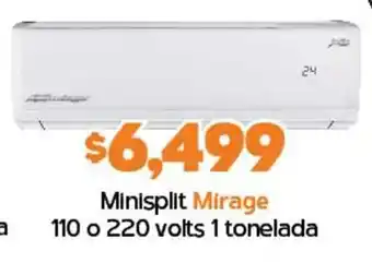 Minisplit Mirage 110 o 220 volts 1 tonelada