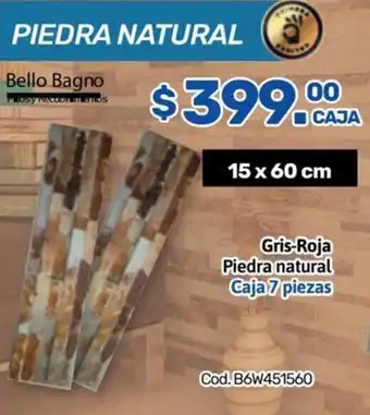 Gris-Roja Piedra natural Caja 7 piezas