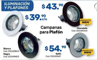 Campanas para Plafón  Blanco Cod. EDCARBCO Negro