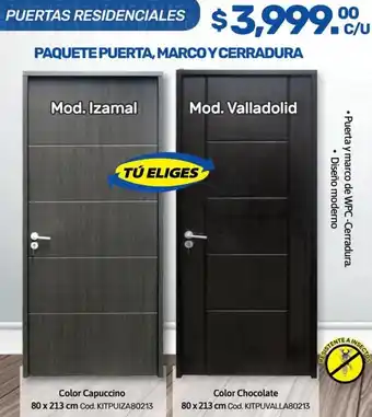 Niplito PAQUETE PUERTA, MARCOY CERRADURA oferta