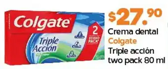 Crema dental Colgate Triple acción two pack 80 ml