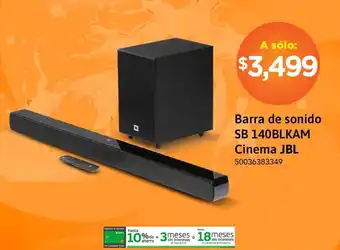 Barra de sonido SB 140BLKAM Cinema JBL