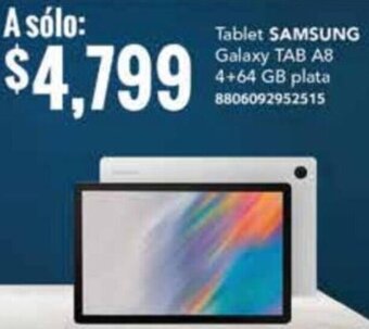 Tablet SAMSUNG Galaxy TAB A8 4+64 GB plata 8806092952515