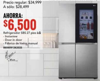 City Club Refrigerador SBS 27 pies LG oferta