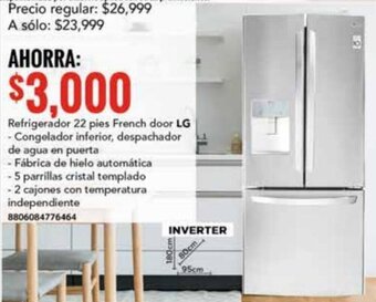 City Club Refrigerador 22 pies French door LG oferta