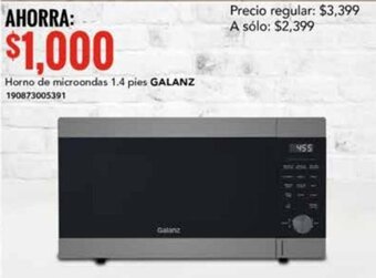 City Club Horno de microondas 1.4 pies GALANZ 190873005391 oferta