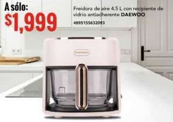 City Club Freidora de aire 4.5 L con recipiente de vidrio antiadherente DAEWOO oferta