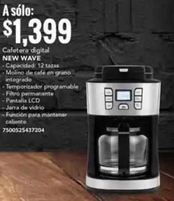City Club Cafetera digital NEW WAVE - Capacidad: 12 tazas oferta