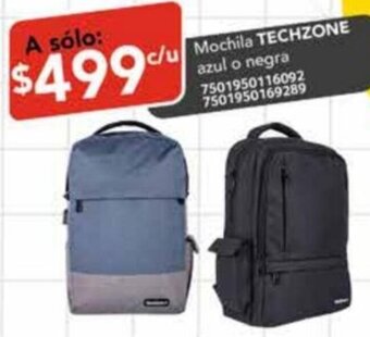 City Club Mochila TECHZONE azul o negra 7501950116092 7501950169289 oferta