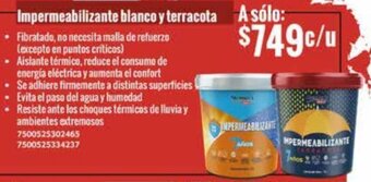 City Club Impermeabilizante blanco y terracota oferta