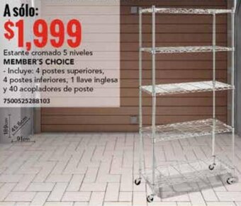 City Club Estante cromado 5 niveles MEMBER'S CHOICE oferta