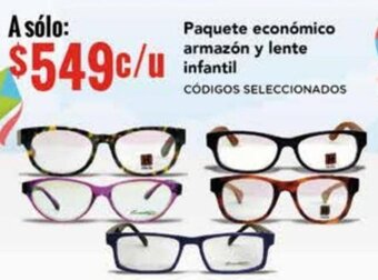 City Club Paquete económico armazón y lente infantil CÓDIGOS SELECCIONADOS oferta