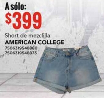 Short de mezclilla AMERICAN COLLEGE