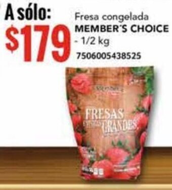 City Club Fresa congelada MEMBER'S CHOICE - 1/2 kg 7506005438525 oferta