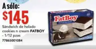 City Club Sándwich de helado cookies n cream FATBOY - 1/12 pzas 77865001084 oferta
