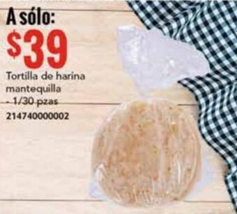 City Club Tortilla de harina mantequilla 1/30 pzas 214740000002 oferta