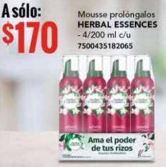 City Club Mousse prolongalos HERBAL ESSENCES -4/200 ml c/u 7500435182065 oferta
