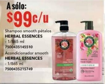 City Club Shampoo smooth pétalos HERBAL ESSENCES 1/865ml oferta