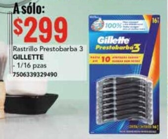 City Club Rastrillo Prestobarba 3 GILLETTE 1/16 pzas oferta