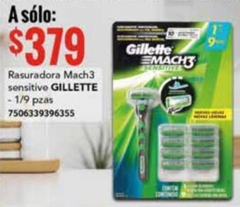 City Club Rasuradora Mach3 sensitive GILLETTE - 1/9 pzas 7506339396355 oferta