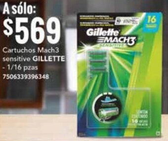 City Club Cartuchos Mach3 sensitive GILLETTE - 1/16 pzas 7506339396348 oferta